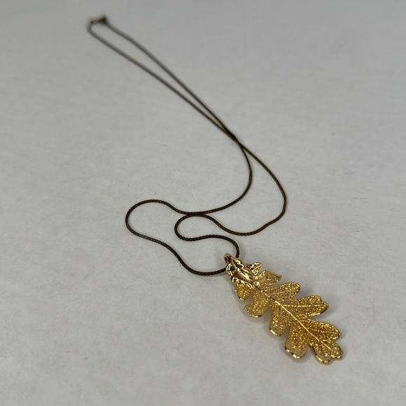 Vintage Gold Leaf Pendant Necklace Lot A30 - Picture 5 of 6